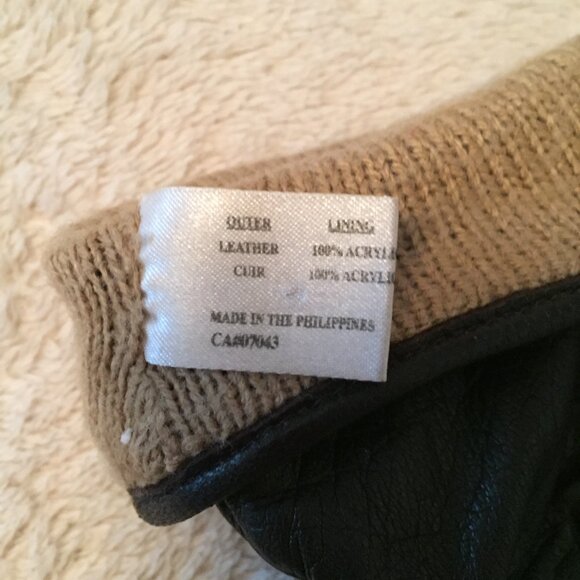 Black Leather gloves  sz 7.5 - Picture 8 of 8